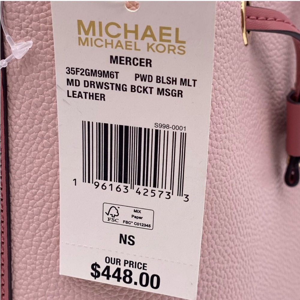 Michael Kors medium Mercer drawstring bucket satchel messenger bag Crossbody - Picture 10 of 11